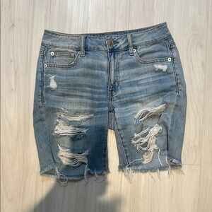 Distressed Denim Women Shorts